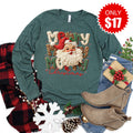 Merry Christmas Patchwork Long Sleeve - Heather Forest - 17 product image 1
