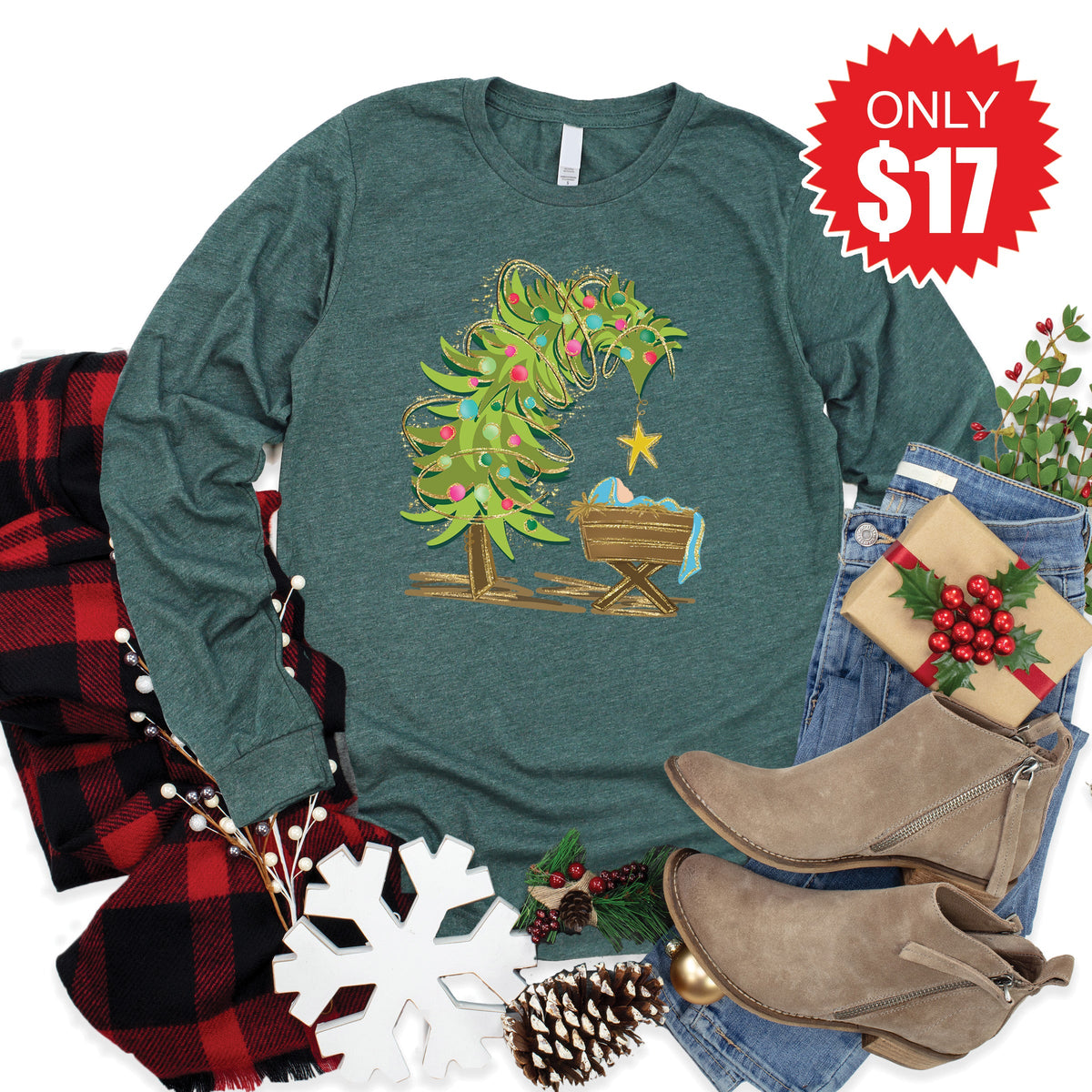 A Thrill of Hope Long Sleeve - Heather Forest - 17 product image 1