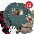 Leopard Christmas Trees Long Sleeve - Heather Forest - 17 product image 1
