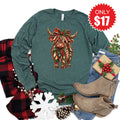 Christmas Cow Long Sleeve - Heather Forest - 17 product image 1