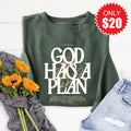 God Has A Plan Sweatshirt - Heather Forest - 20 product image 1