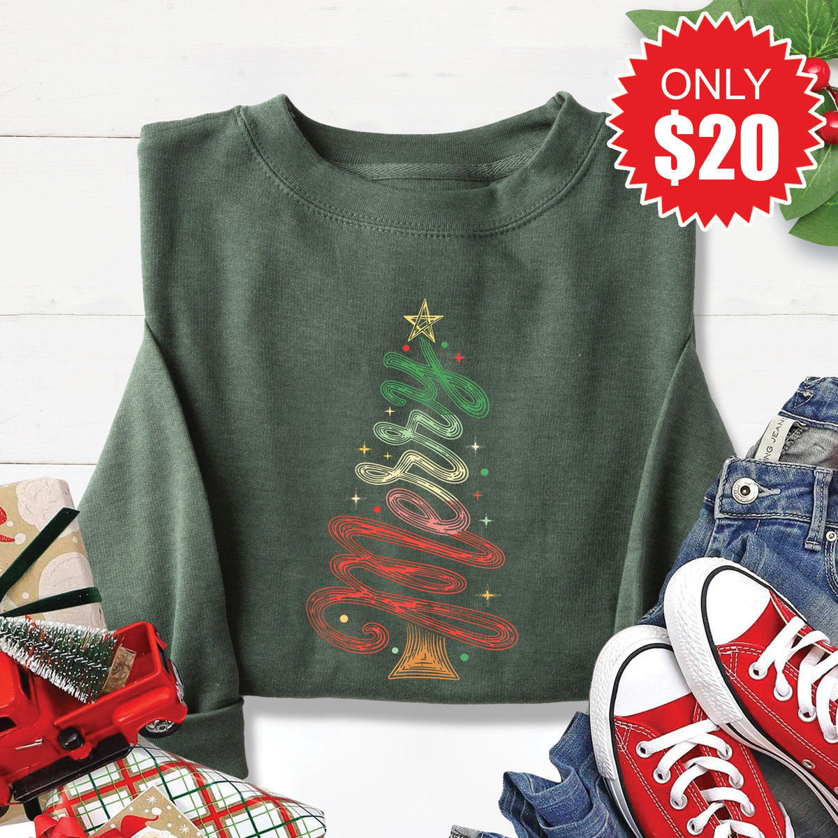 Merry Sweatshirt - Heather Forest - 20 product image 1
