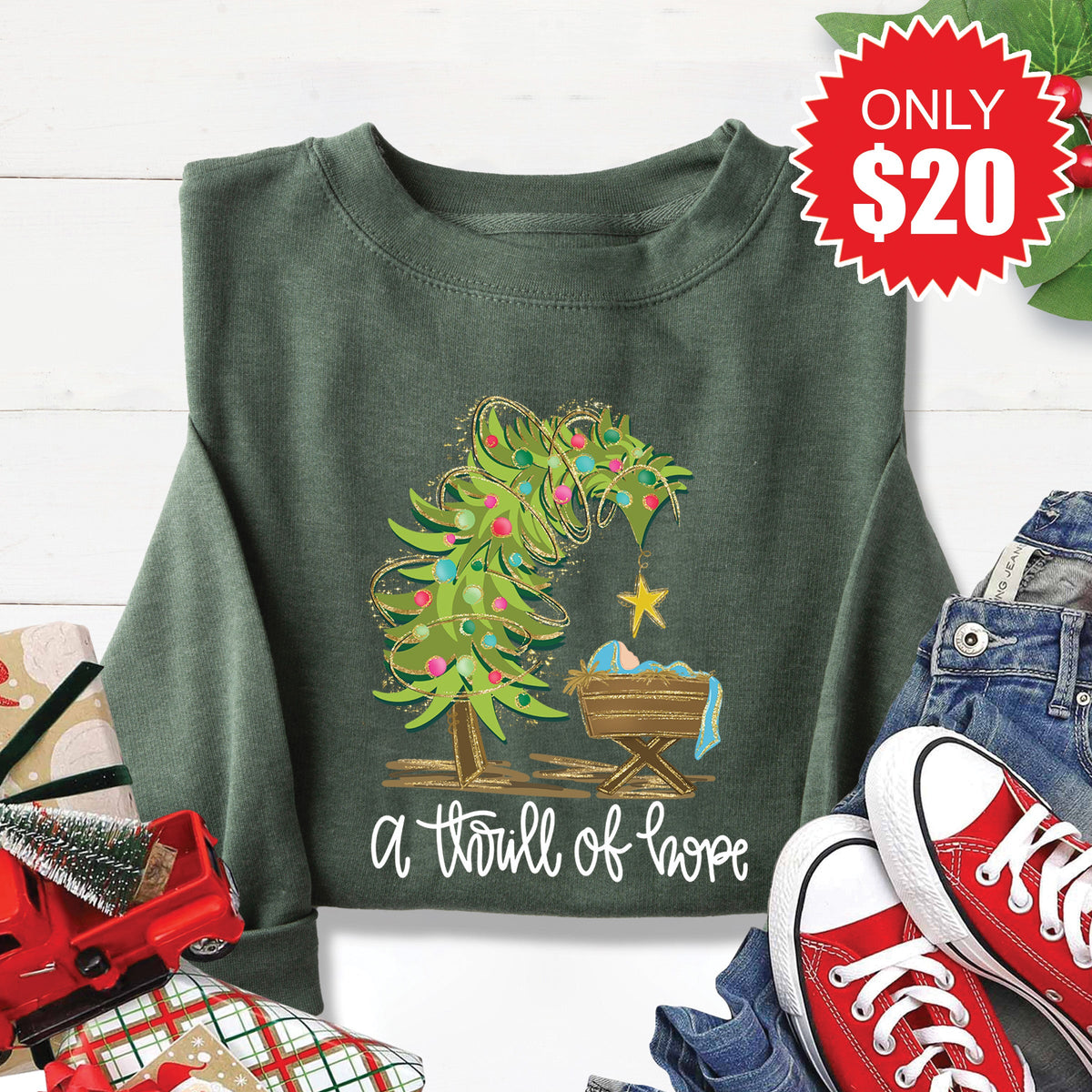 A Thrill of Hope Sweatshirt - Heather Forest - 20 product image 1