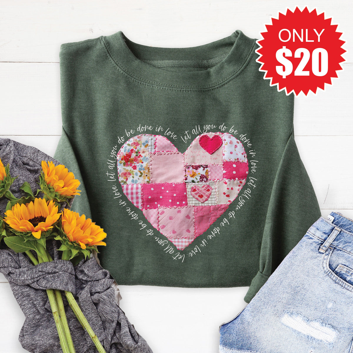 Let All You Do Sweatshirt - Heather Forest - 20 product image 1