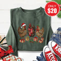 Christmas Chickens Sweatshirt - Heather Forest - 20 product image 1