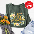 Be Still And Know Sweatshirt - Heather Forest - 20 product image 1
