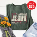 Jesus Sweatshirt - Heather Forest - 20 product image 1