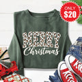 Merry Christmas Sweatshirt - Heather Forest - 20 product image 1