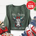 Happy Moo Year Sweatshirt - Heather Forest - 20 product image 1