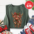Christmas Cow Sweatshirt - Heather Forest - 20 product image 1
