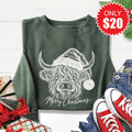 Highland Cow Sweatshirt - Heather Forest - 20 product image 1
