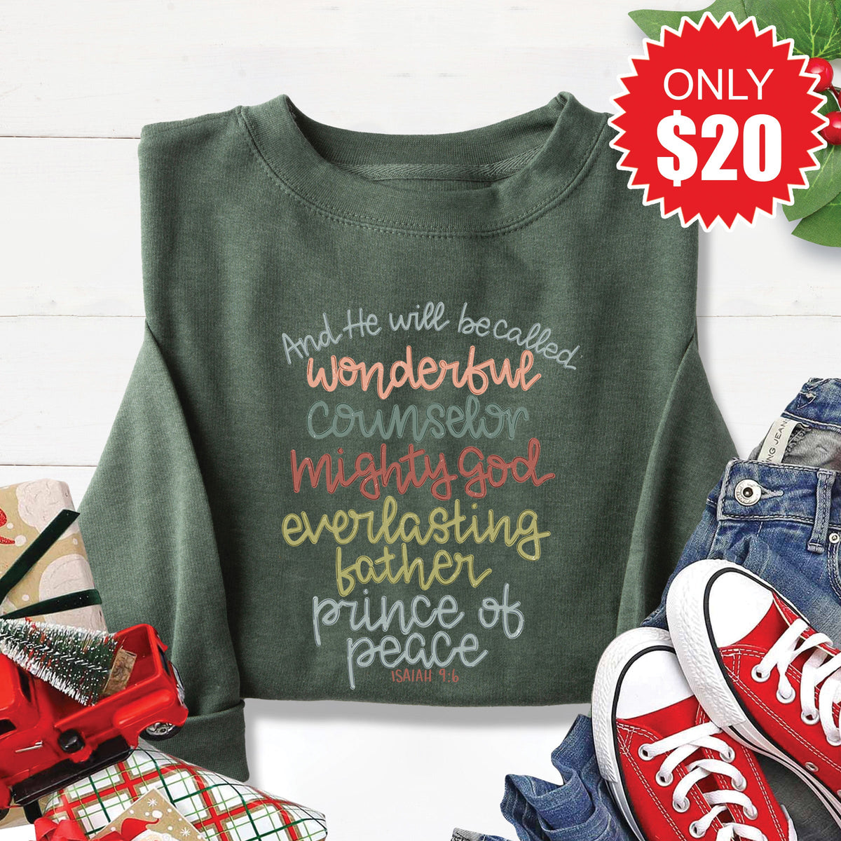 Prince Of Peace Sweatshirt - Heather Forest - 20 product image 1