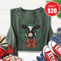Christmas Cow Sweatshirt - Heather Forest - 20 product image 1