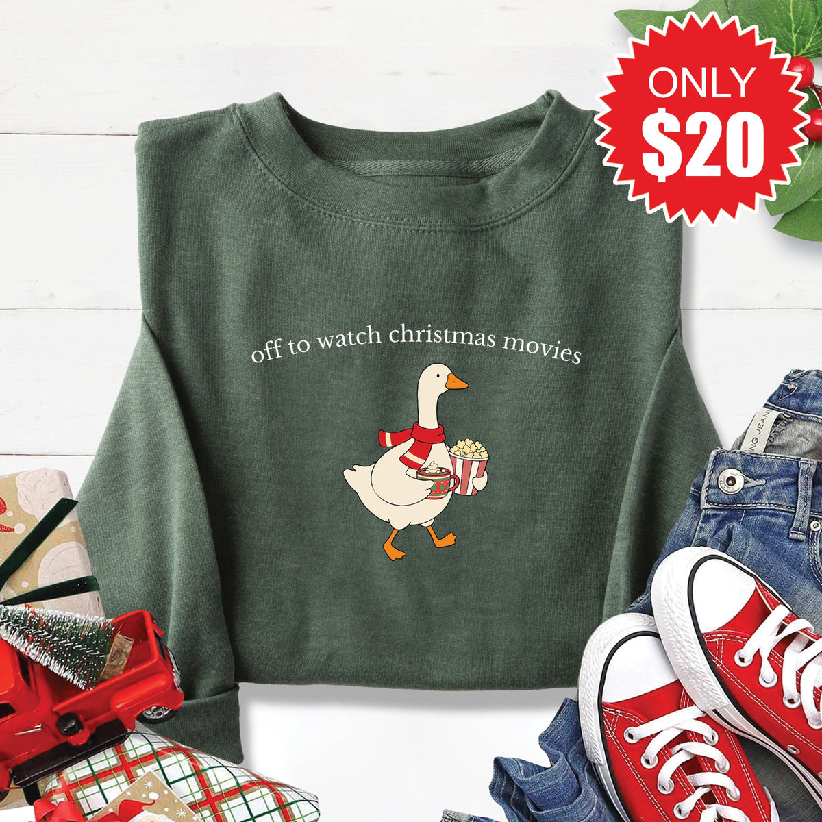 Christmas Movies Sweatshirt - Heather Forest - 20 product image 1