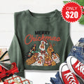 Merry Chickmas Sweatshirt - Heather Forest - 20 product image 1