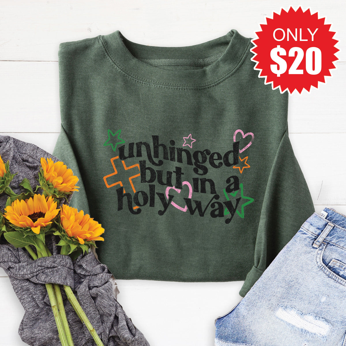 Unhinged Sweatshirt - Heather Forest - 20 product image 1