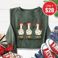 Festive Goose Sweatshirt - Heather Forest - 20 product image 1