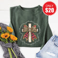 John 3:16 Cross Sweatshirt - Heather Forest - 20 product image 1