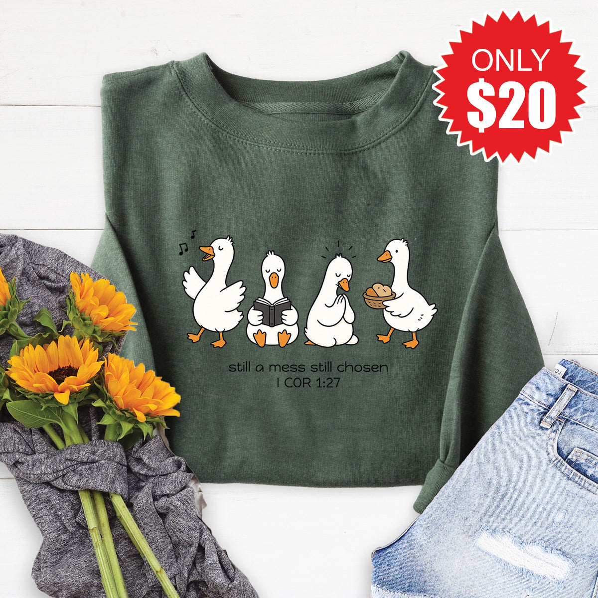 Still Chosen Sweatshirt - Heather Forest - 20 product image 1