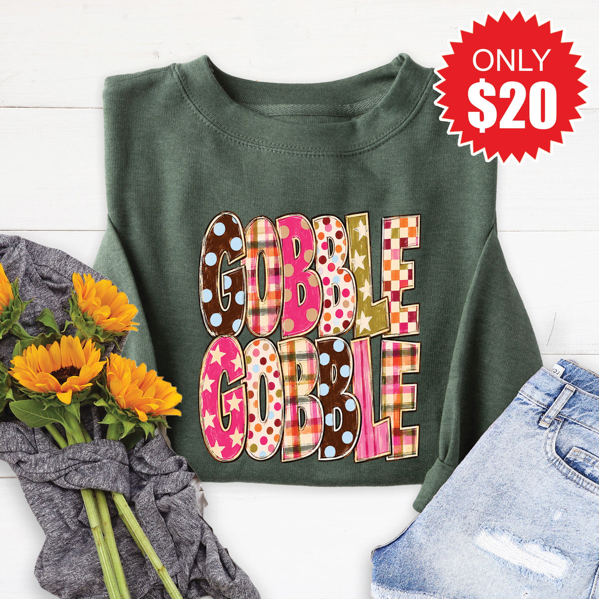 Gobble Sweatshirt - Heather Forest - 20 product image 1