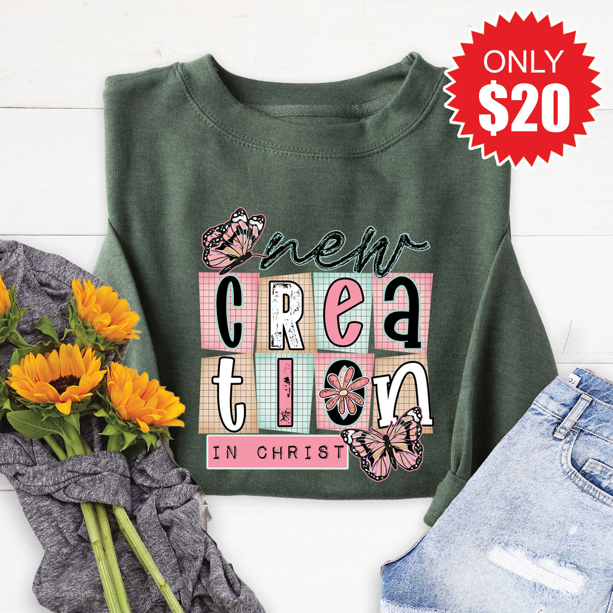 New Creation Sweatshirt - Heather Forest - 20 product image 1