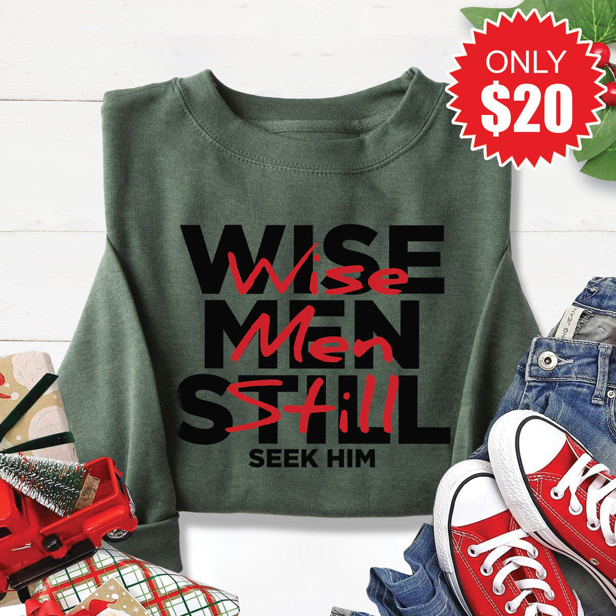 Wise Men Sweatshirt - Heather Forest - 20 product image 1