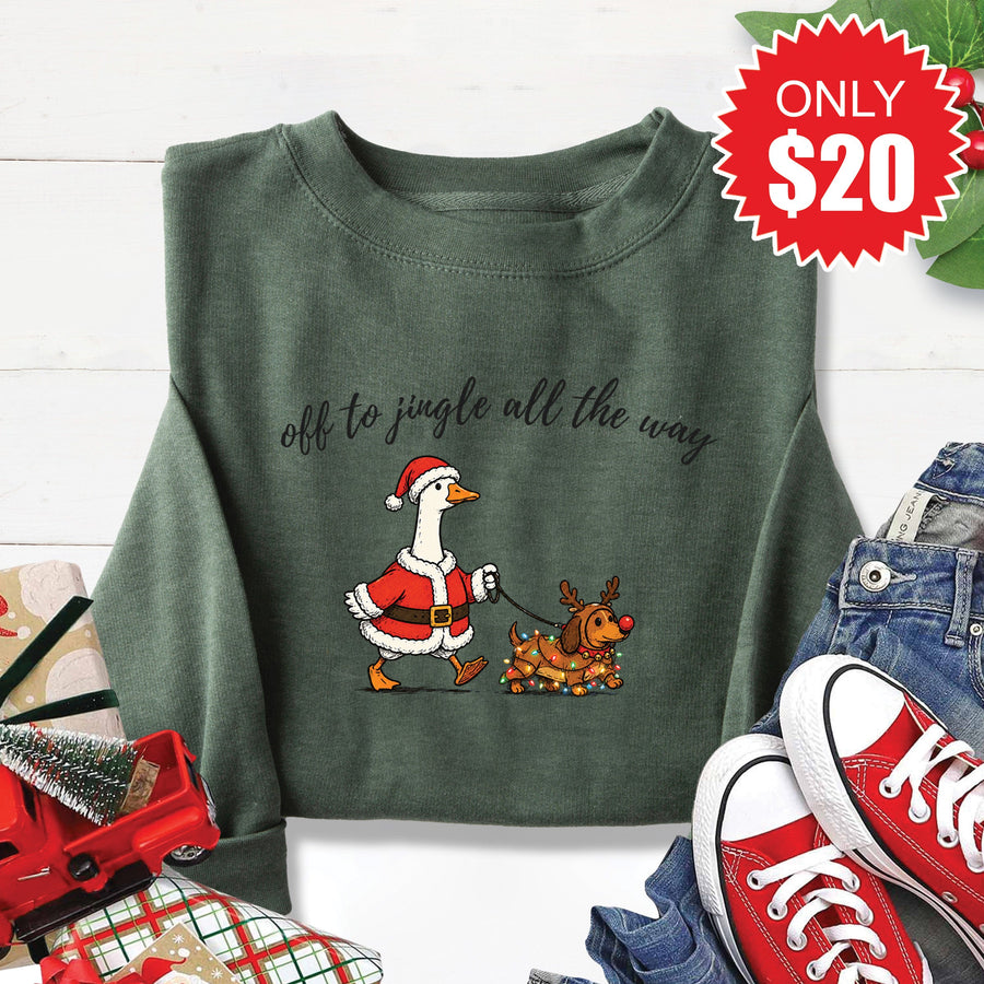 Jingle All The Way Sweatshirt - Heather Forest - 20 product image 1
