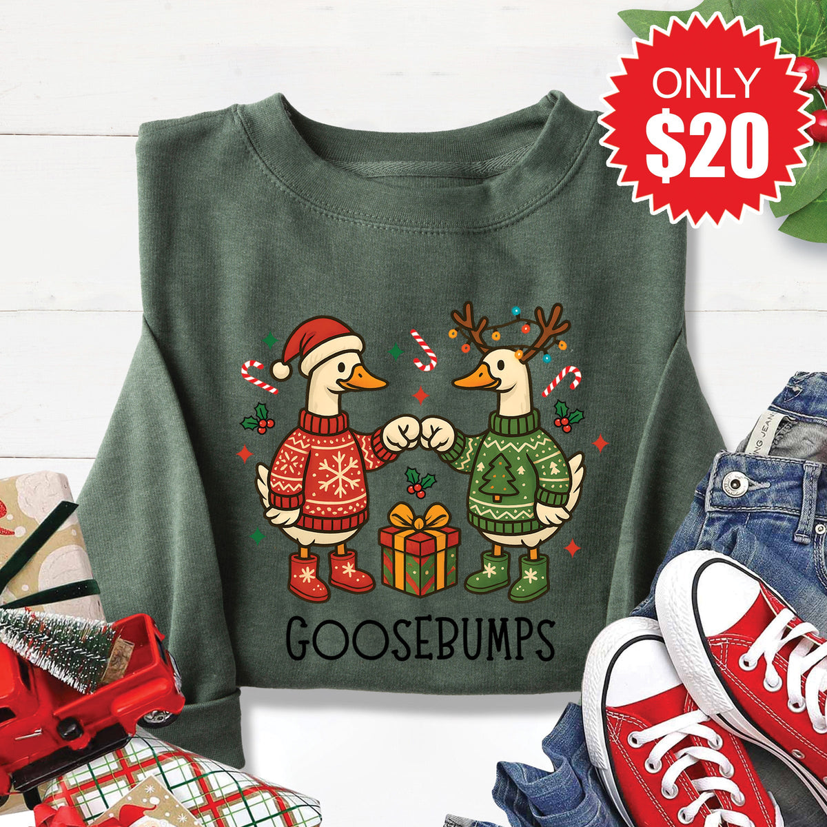 Goosebumps Sweatshirt - Heather Forest - 20 product image 1