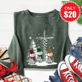 Faith Hope Love Snowmen Sweatshirt - Heather Forest - 20 product image 1