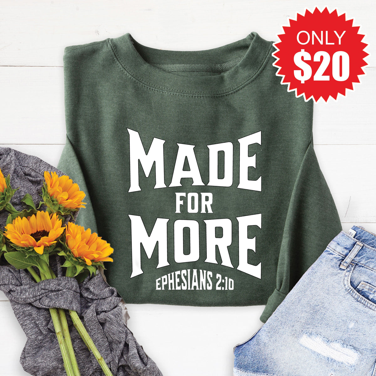 Made For More Sweatshirt - Heather Forest - 20 product image 1