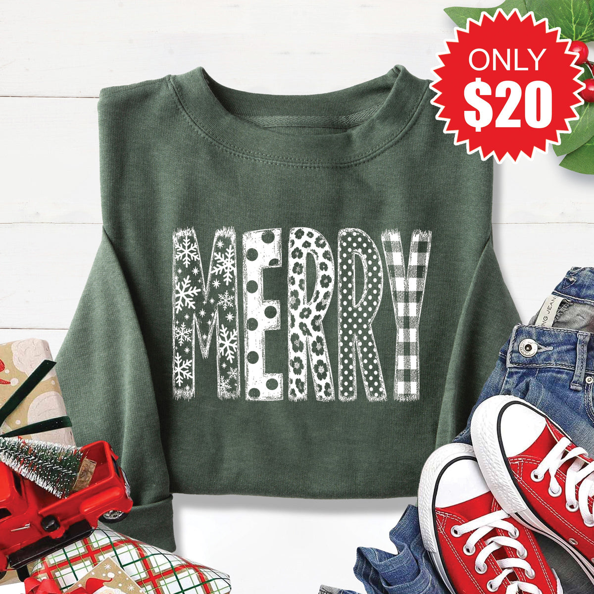Merry Sweatshirt - Heather Forest - 20 product image 1