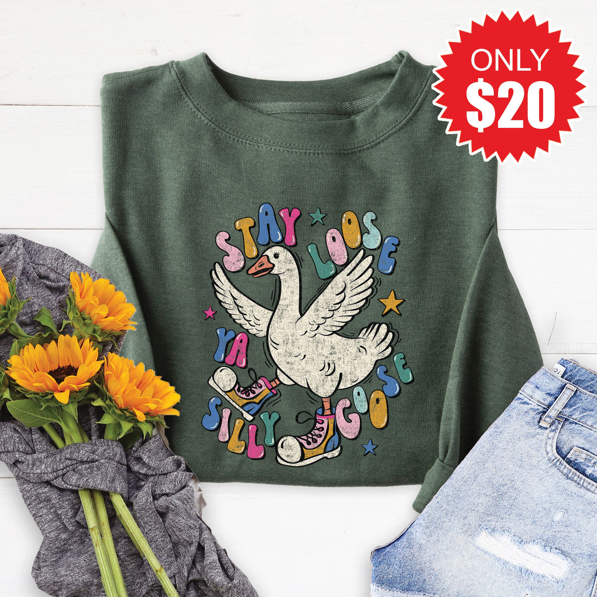 Stay Loose Sweatshirt - Heather Forest - 20 product image 1