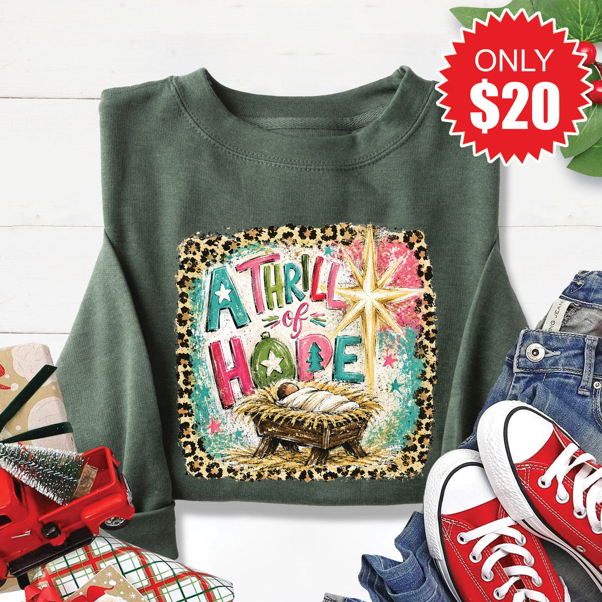 A Thrill of Hope Sweatshirt - Heather Forest - 20 product image 1