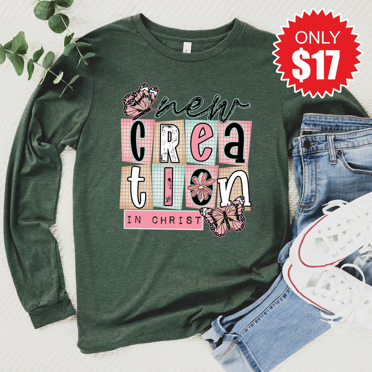 New Creation Long Sleeve - Heather Forest - 17 product image 1