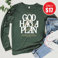 God Has A Plan Long Sleeve - Heather Forest - 17 product image 1