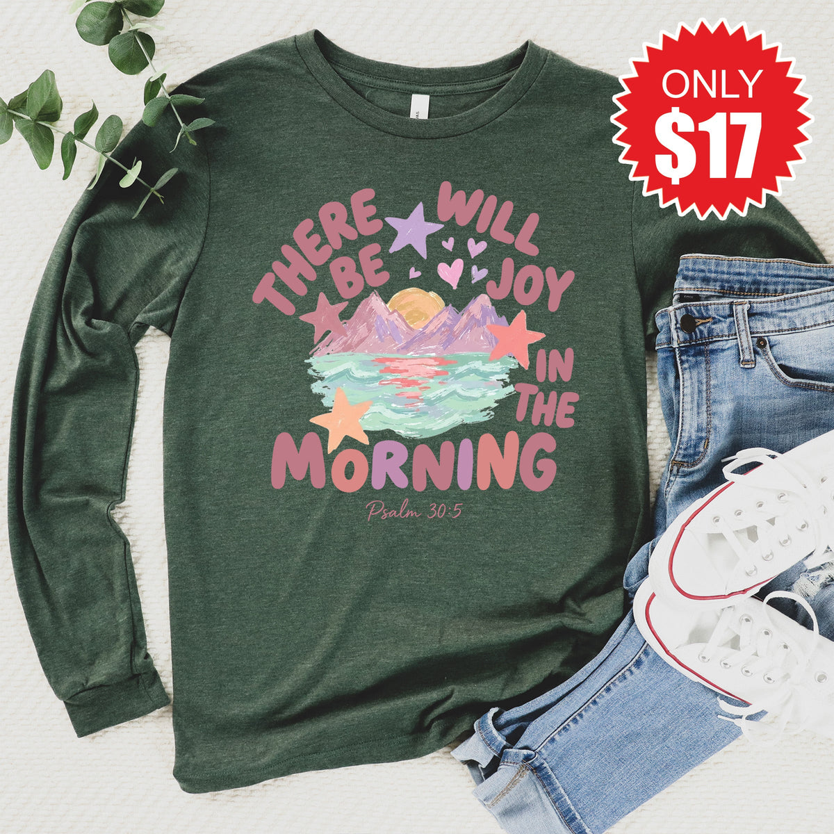 There Will Be Joy Long Sleeve - Heather Forest - 17 product image 1
