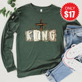 Christ Is King Long Sleeve - Heather Forest - 17 product image 1