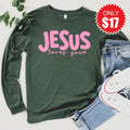 Jesus Loves You Long Sleeve - Heather Forest - 17 product image 1