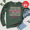 Jesus Loves You and Me Long Sleeve - Heather Forest - 17 product image 1