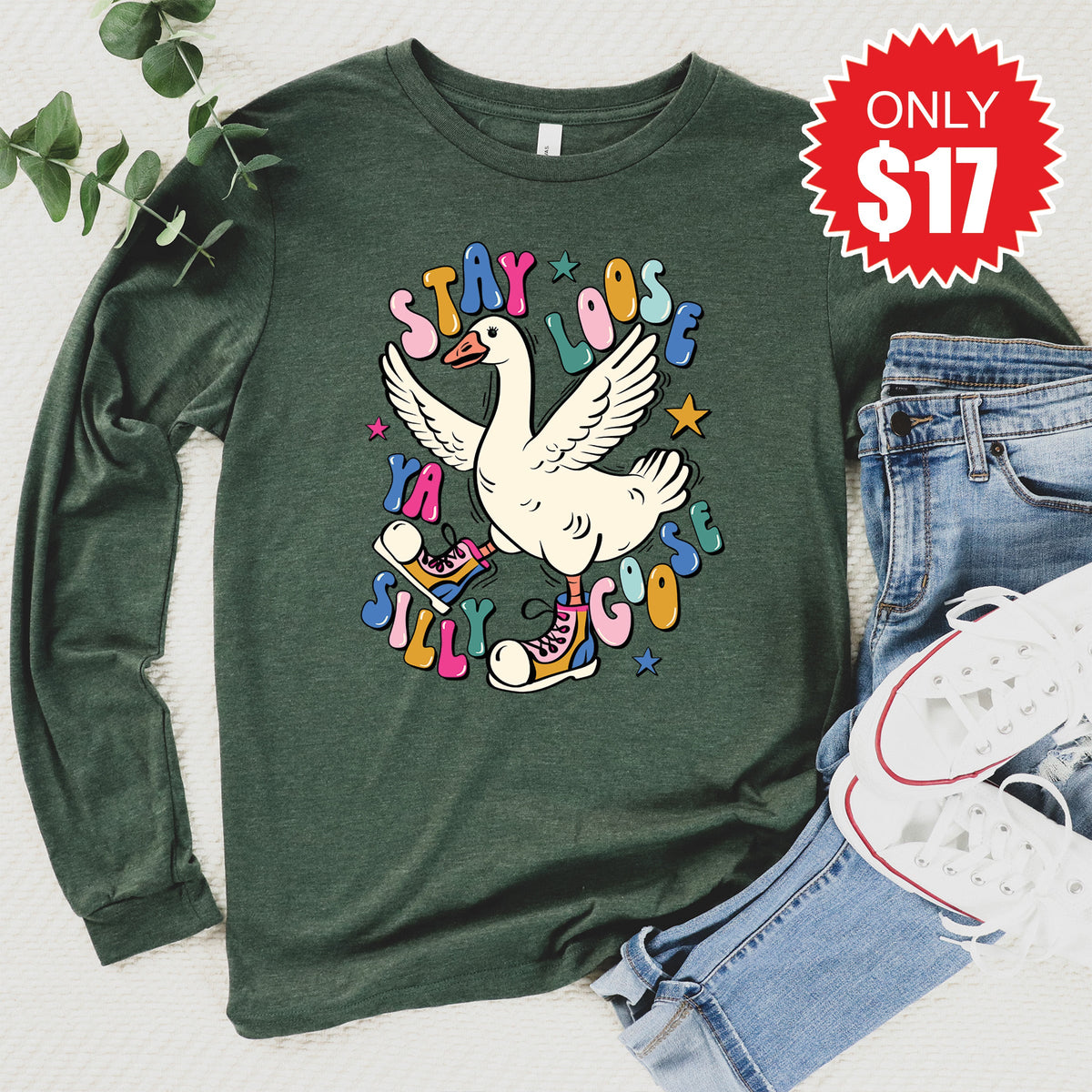 Stay Loose Long Sleeve - Heather Forest - 17 product image 1