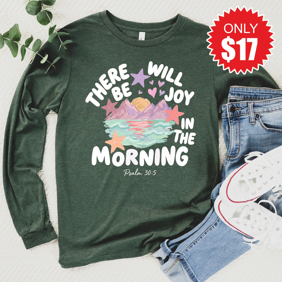 There Will Be Joy Long Sleeve - Heather Forest - 17 product image 1