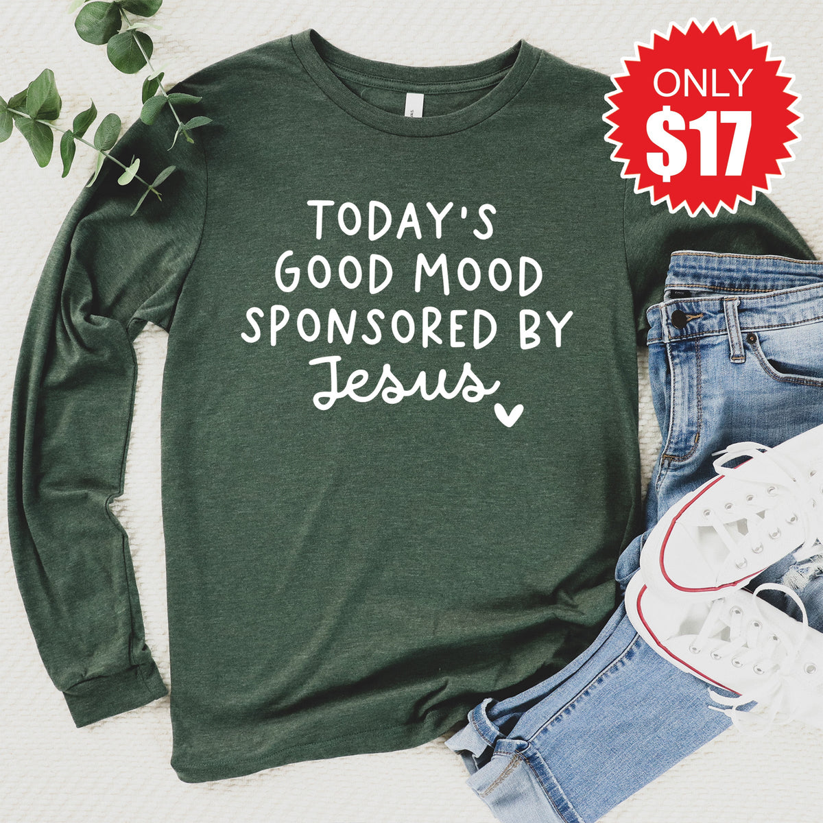 Today's Good Mood Long Sleeve - Heather Forest - 17 product image 1