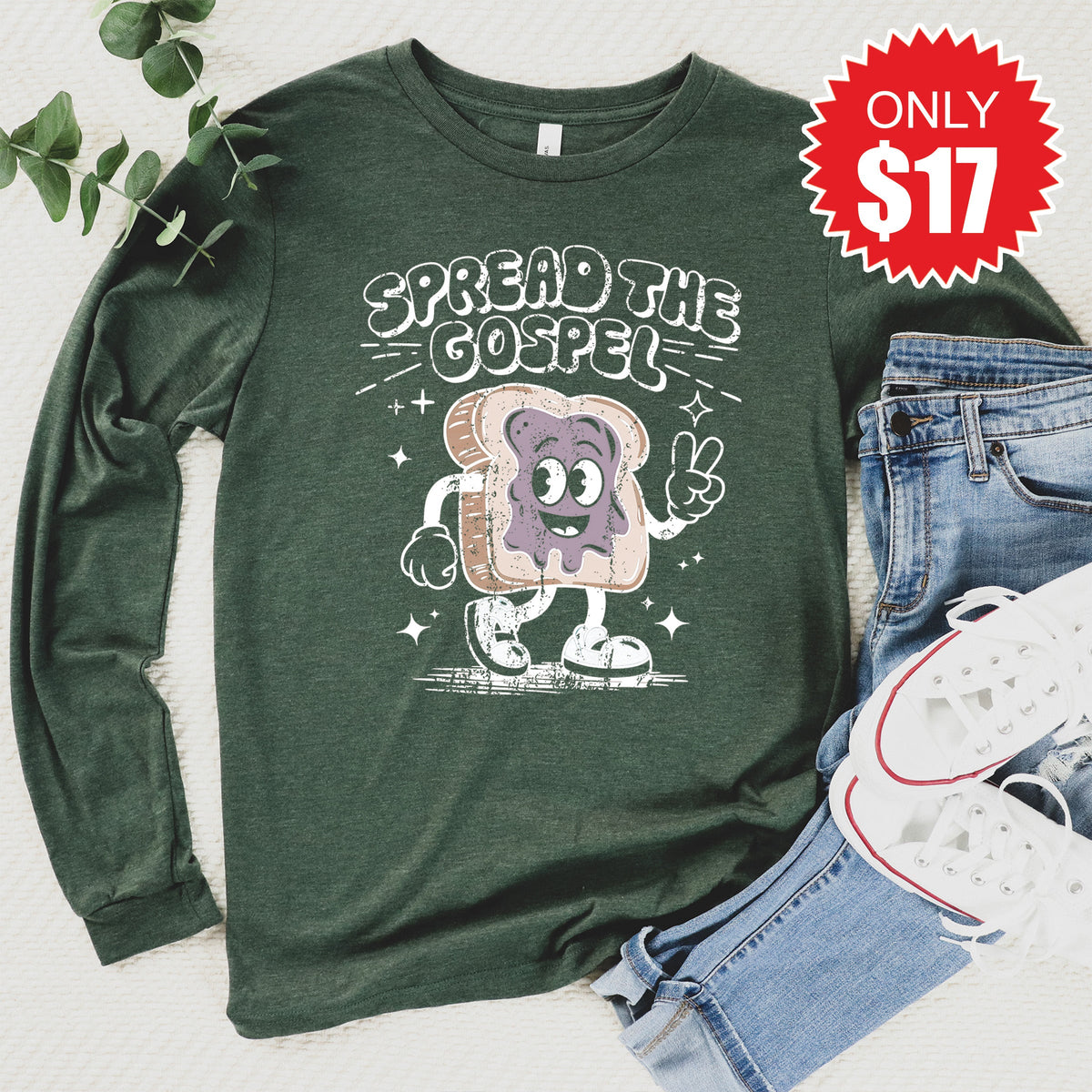 Spread The Gospel Long Sleeve - Heather Forest - 17 product image 1