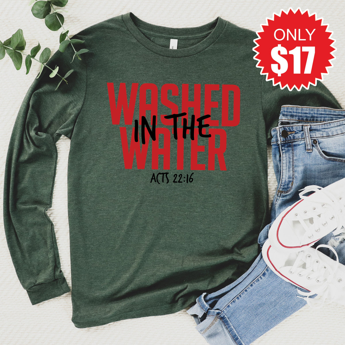 Washed In The Water Long Sleeve - Heather Forest - 17 product image 1