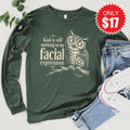 Facial Expressions Long Sleeve - Heather Forest - 17 product image 1