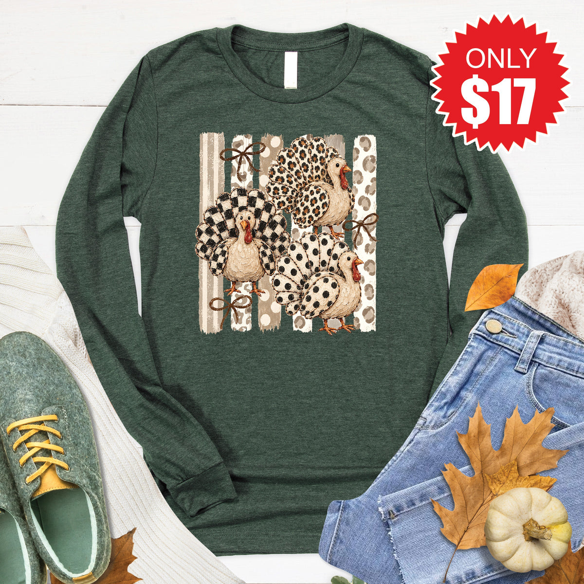 Turkey Long Sleeve - Heather Forest - 17 product image 1