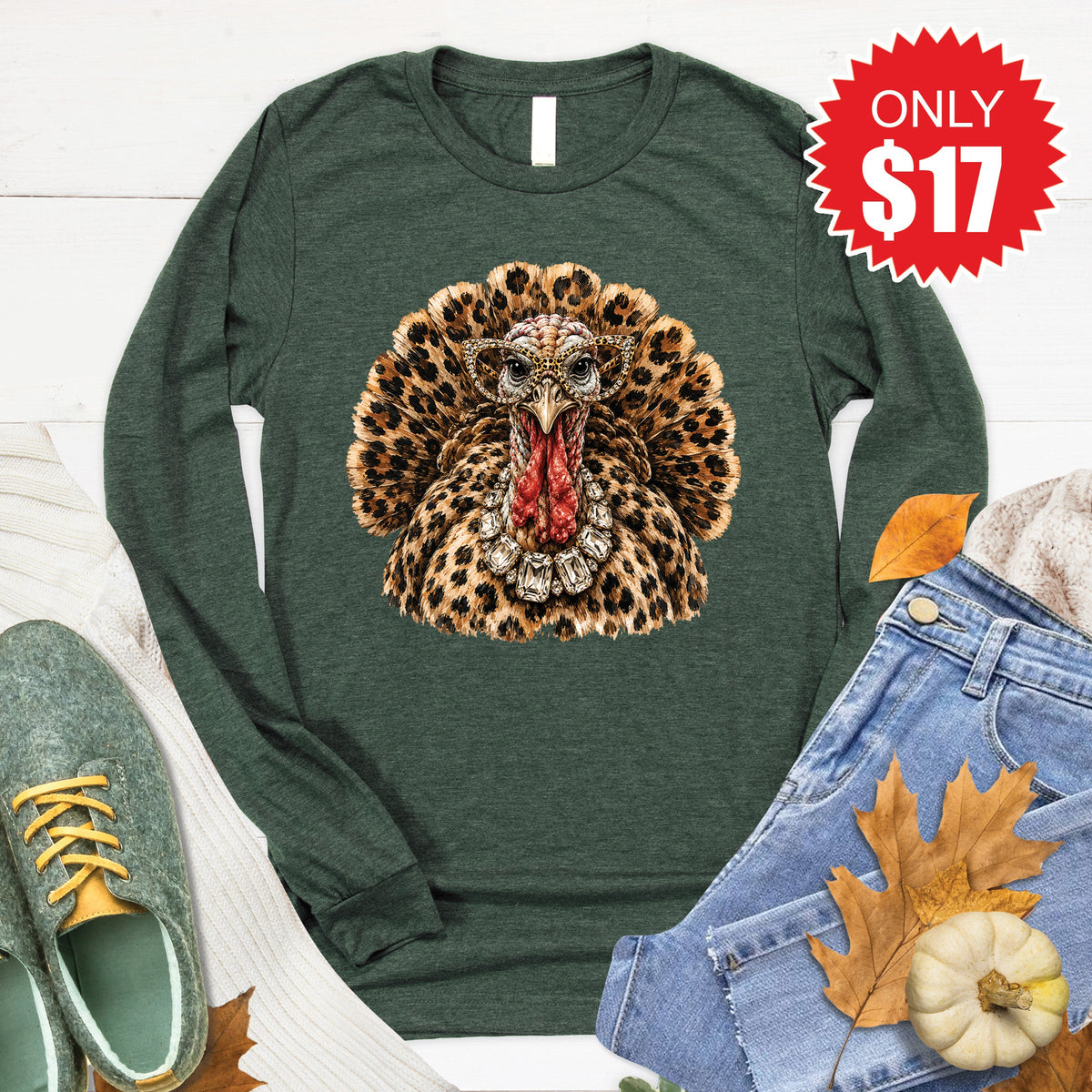 Turkey Long Sleeve - Heather Forest - 17 product image 1
