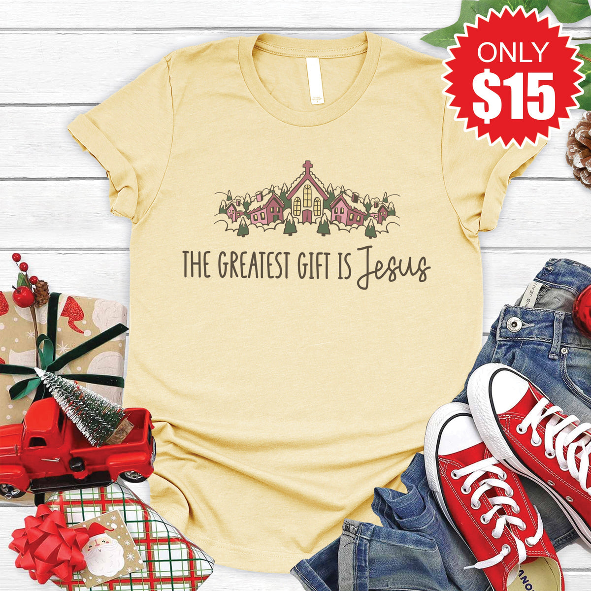 The Greatest Gift Tee - Heather French Vanilla - 15 product image 1