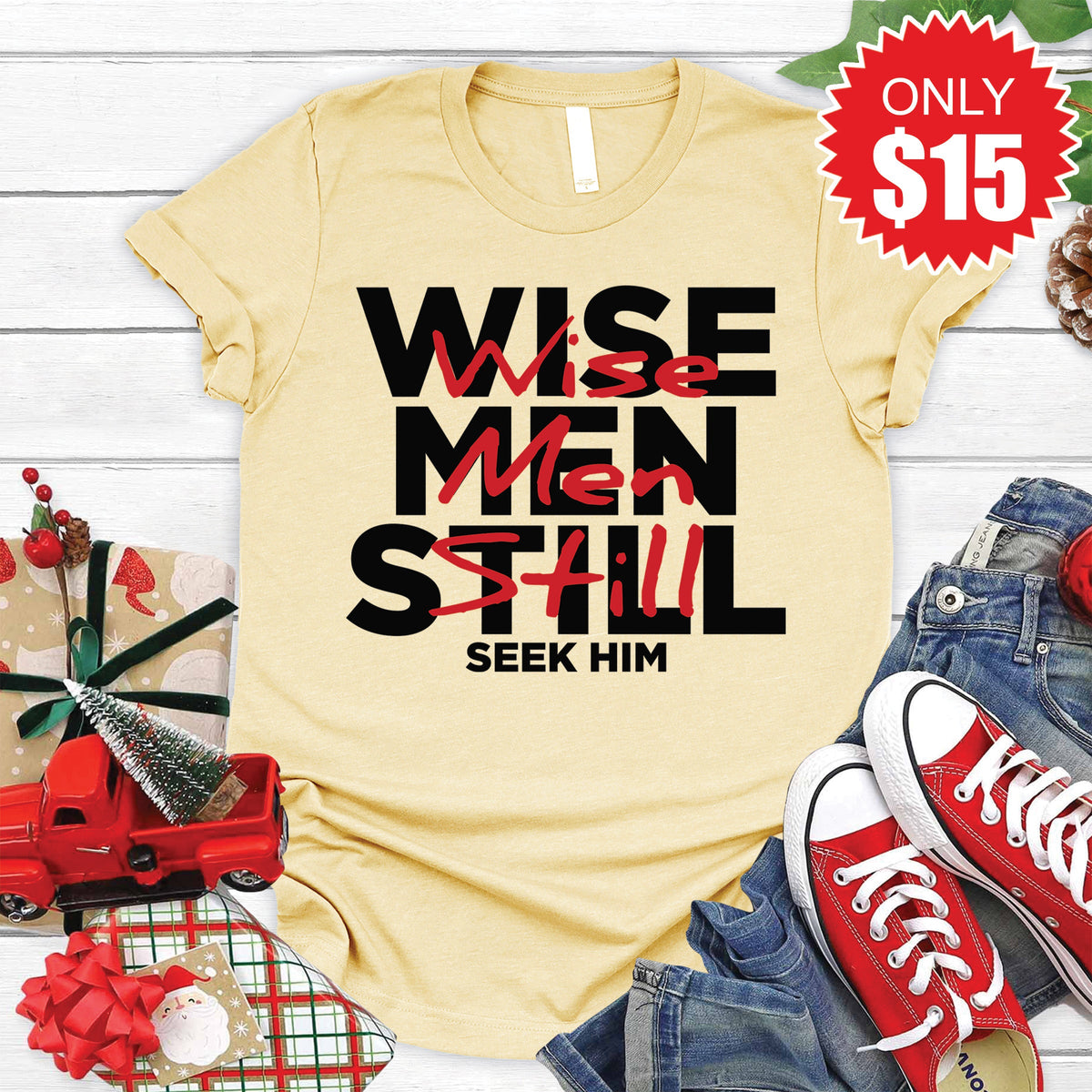 Wise Men Tee - Heather French Vanilla - 15 product image 1