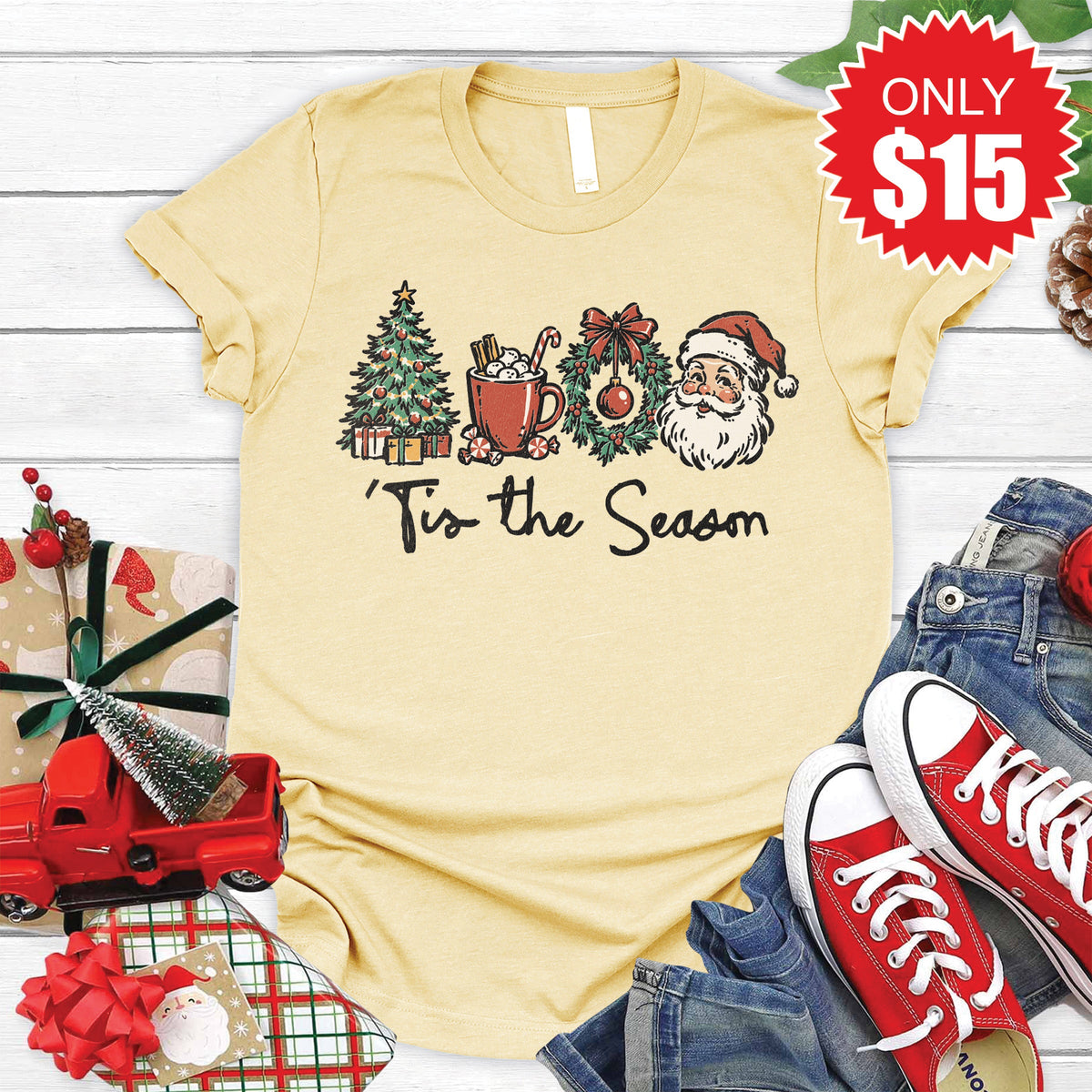 Tis The Season Tee - Heather French Vanilla - 15 product image 1